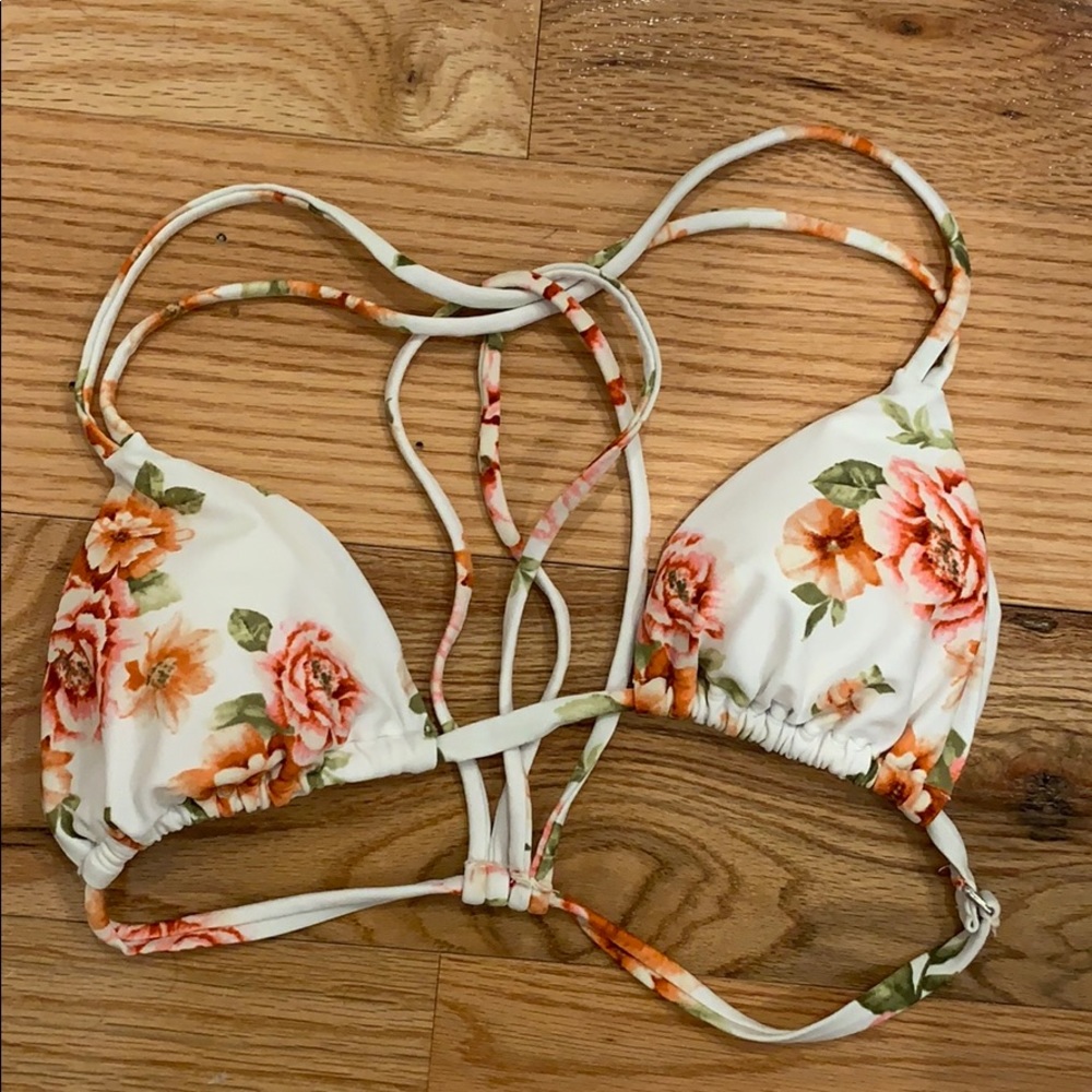 Floral bikini top